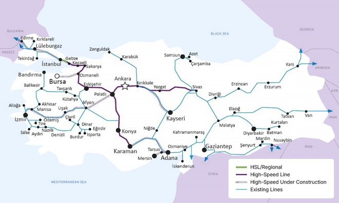 Mapa sieci kolejowej Turcji: Twoje wejście do malowniczych podróży