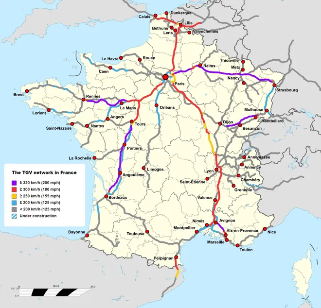 フランスの鉄道網のナビゲート